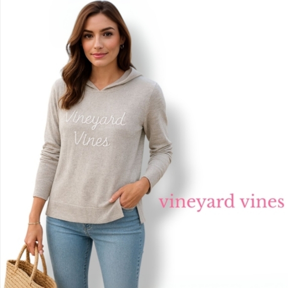 Vineyard Vines Tops - Vineyard Vines Lightweight Embroidered Hoodie Sweater